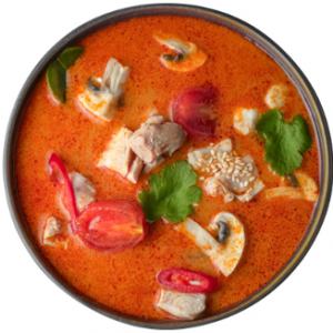 Суп том ям на кокосовому молоці з куркою