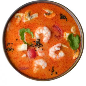 Суп том ям на кокосовому молоці з креветками