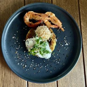 Деруни з креветкою