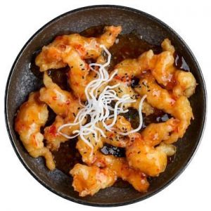 Креветки в кисло-солодкому соусі з манго