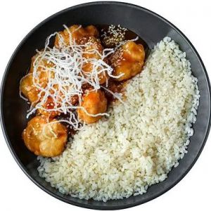 Курка в кисло-солодкому соусі з рисом