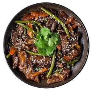 Телятина з овочами в устричному соусі