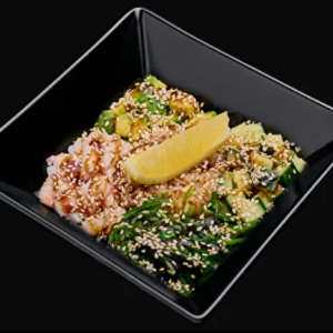 (рис, тигрова креветка, авокадо, огірки, чука, понзу, кунжут)<br>200 г<br> Боул з Тигровою Креветкою та Чукою