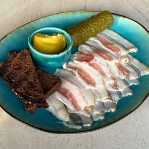 Сало домашнє з гірчицею (200 гр)