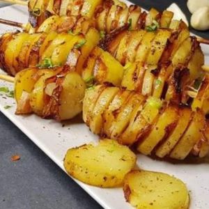 Печена картопля з салом